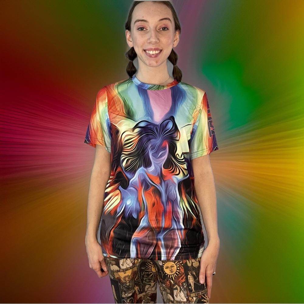 Trippy rainbow woman unisex shirt